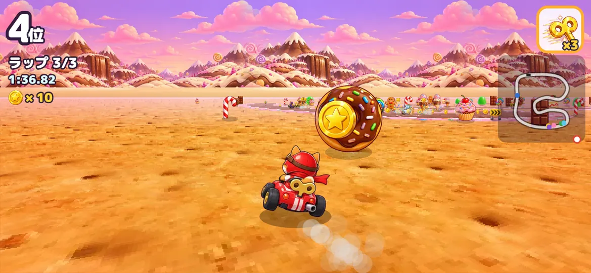 ぶんぶんカート ―どうぶつおもちゃグランプリ―の画面1：ドリフトの火花で ダッシュ！
