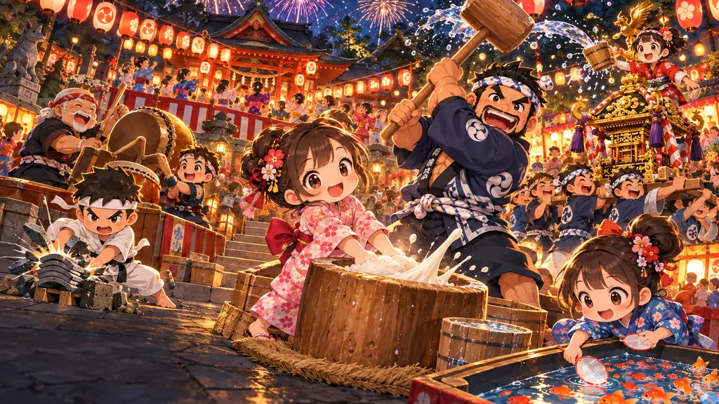てんてこ拍子 ―お祭り職人リズム―の絵