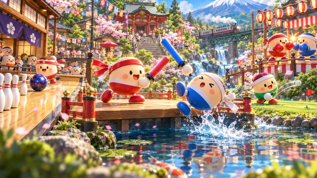 えいやっ!町内運動会 ―チャンバラ・ボウリング・ゴルフ・ボクシング―の絵